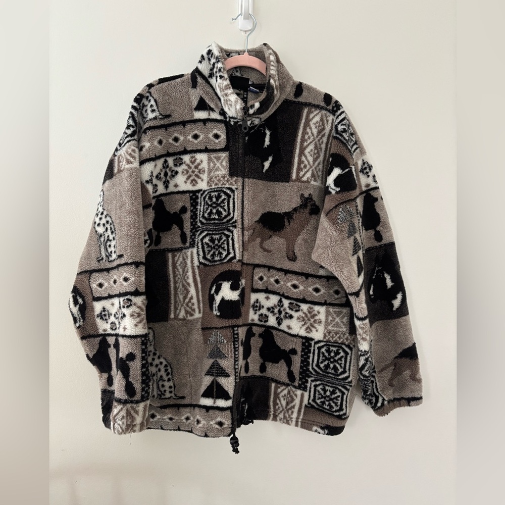 Vintage Mazmania Dog Fleece XXL German Shepherd Dalmatian Poodle